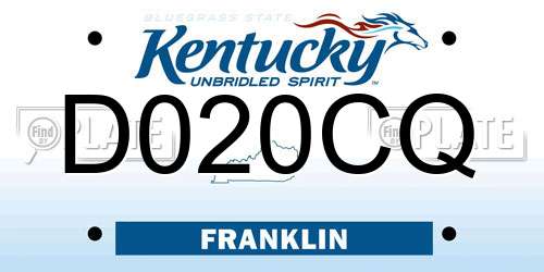 D020CQ Kentucky License Plate