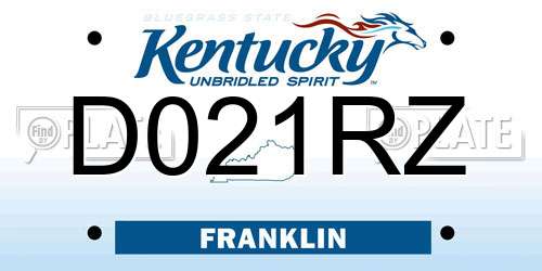 D021RZ Kentucky License Plate