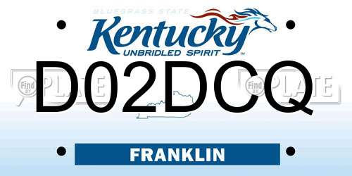 D02DCQ Kentucky License Plate
