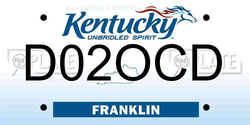 D02OCD Kentucky License Plate