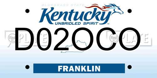 D02OCO Kentucky License Plate