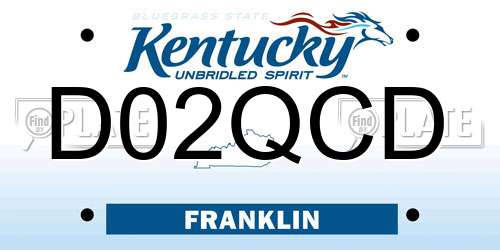D02QCD Kentucky License Plate