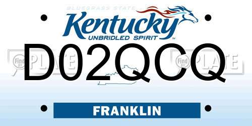 D02QCQ Kentucky License Plate