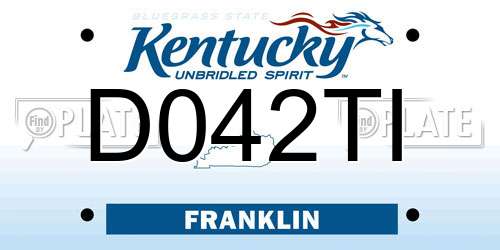 D042TI Kentucky License Plate