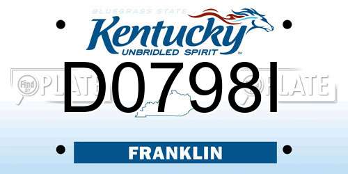 D0798I Kentucky License Plate