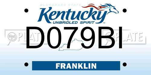 D079BI Kentucky License Plate