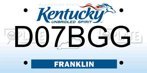 D07BGG Kentucky License Plate