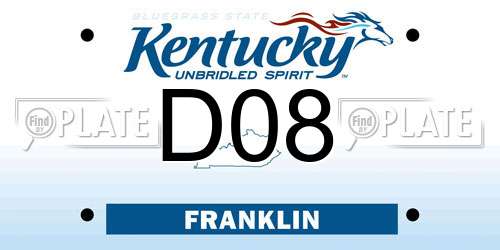 D08 Kentucky License Plate