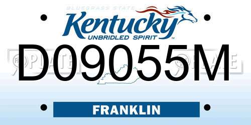 D09055M Kentucky License Plate