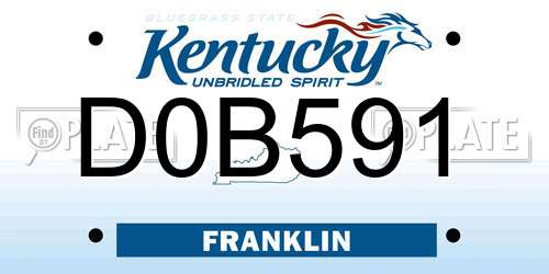 D0B591 Kentucky License Plate