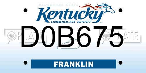 D0B675 Kentucky License Plate