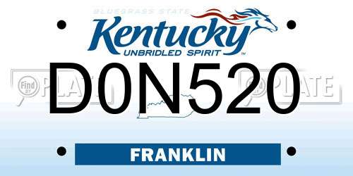 D0N520 Kentucky License Plate