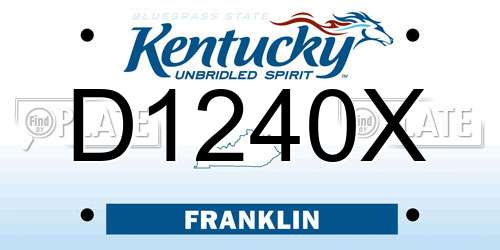D1240X Kentucky License Plate