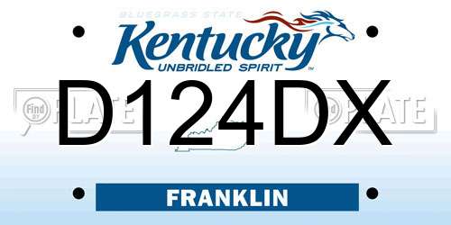 D124DX Kentucky License Plate