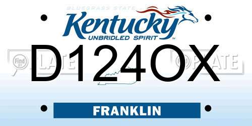 D124OX Kentucky License Plate