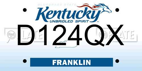 D124QX Kentucky License Plate