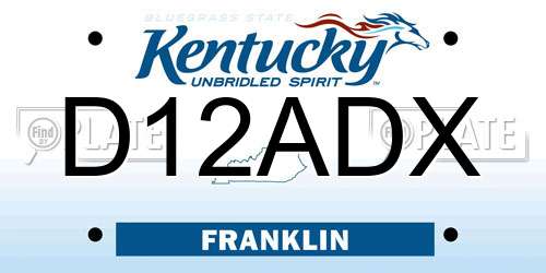 D12ADX Kentucky License Plate