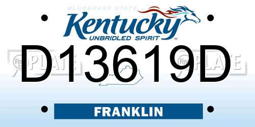 D13619D Kentucky License Plate