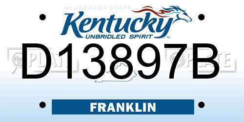 D13897B Kentucky License Plate