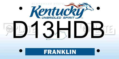 D13HDB Kentucky License Plate