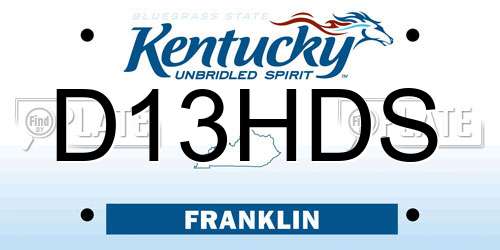 D13HDS Kentucky License Plate