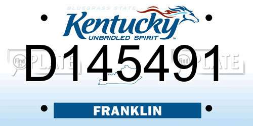 D145491 Kentucky License Plate