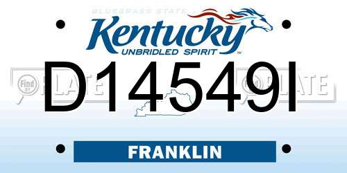 D14549I Kentucky License Plate