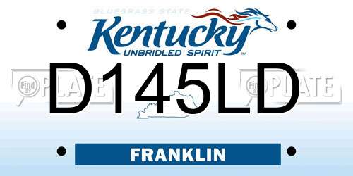 D145LD Kentucky License Plate