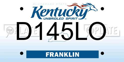 D145LO Kentucky License Plate