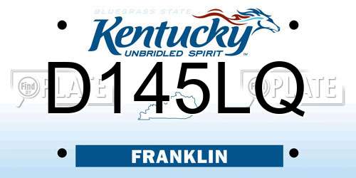 D145LQ Kentucky License Plate