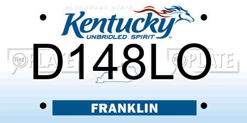 D148LO Kentucky License Plate
