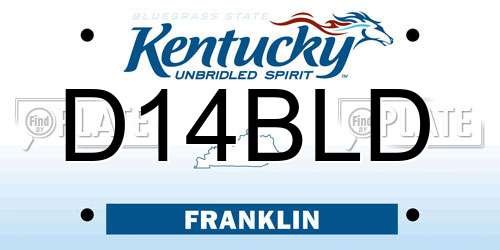 D14BLD Kentucky License Plate