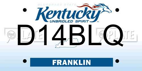 D14BLQ Kentucky License Plate