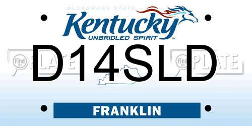 D14SLD Kentucky License Plate
