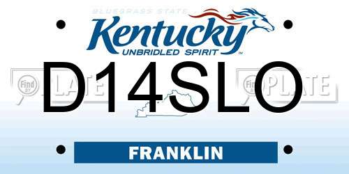 D14SLO Kentucky License Plate
