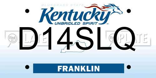 D14SLQ Kentucky License Plate