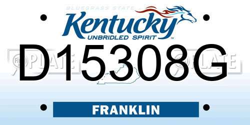 D15308G Kentucky License Plate