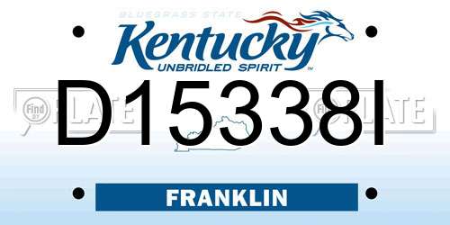 D15338I Kentucky License Plate