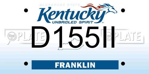 D155II Kentucky License Plate