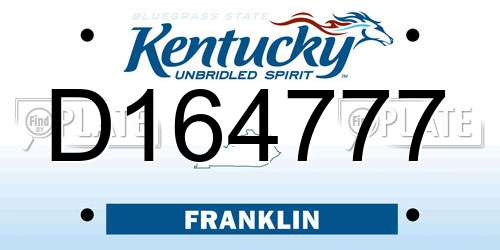 D164777 Kentucky License Plate