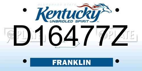D16477Z Kentucky License Plate