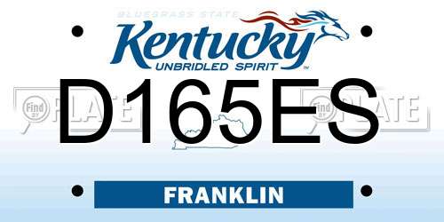 D165ES Kentucky License Plate