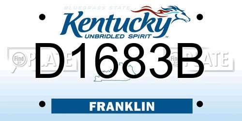 D1683B Kentucky License Plate