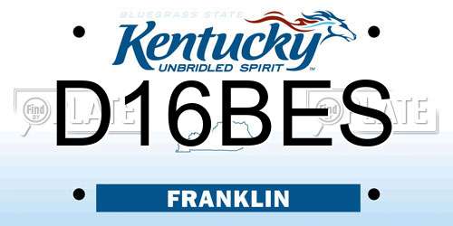 D16BES Kentucky License Plate