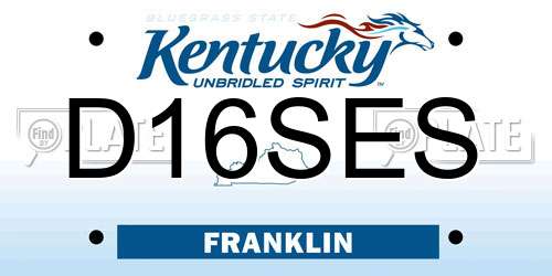 D16SES Kentucky License Plate