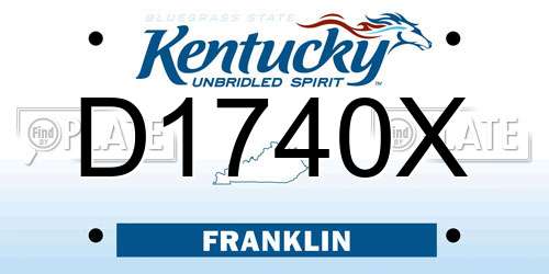 D1740X Kentucky License Plate