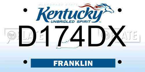 D174DX Kentucky License Plate