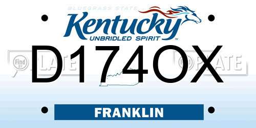D174OX Kentucky License Plate