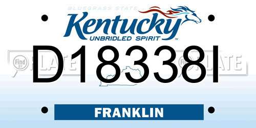 D18338I Kentucky License Plate