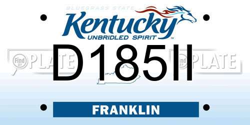D185II Kentucky License Plate